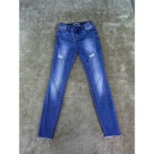 PACSUN Womens Size 24 Jeans Mid Rise Ankle Jegging Size 24 Raw Hem Stretch D878